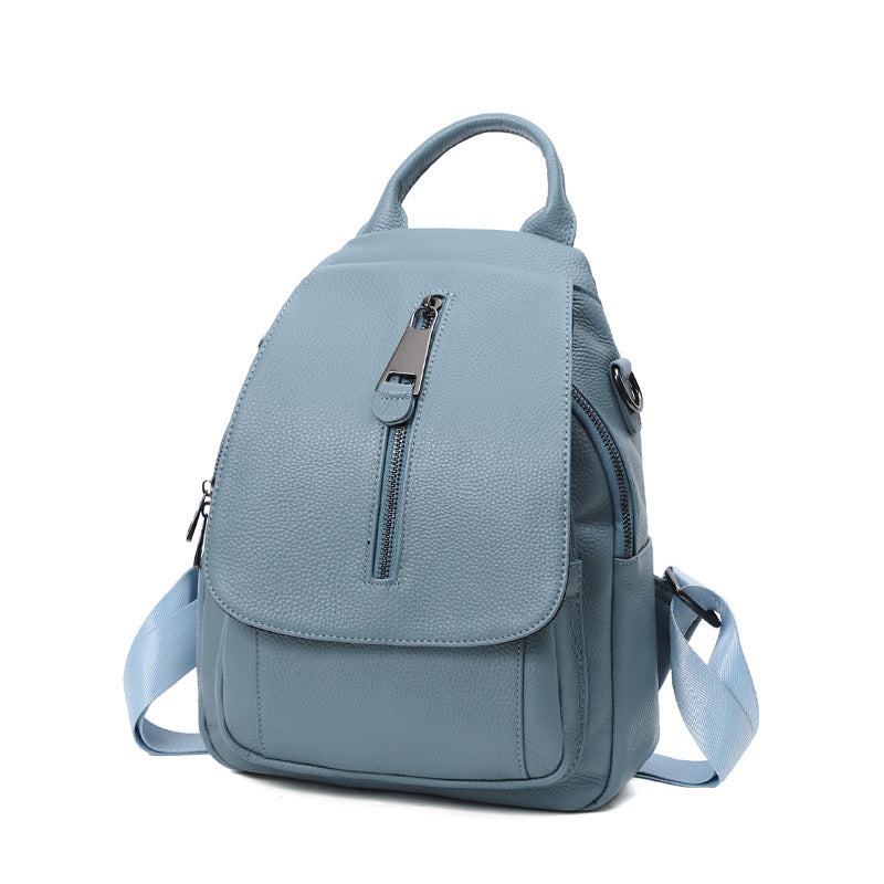 Anti-theft Backpack Ladies - Multi-compartment Leather Backpack