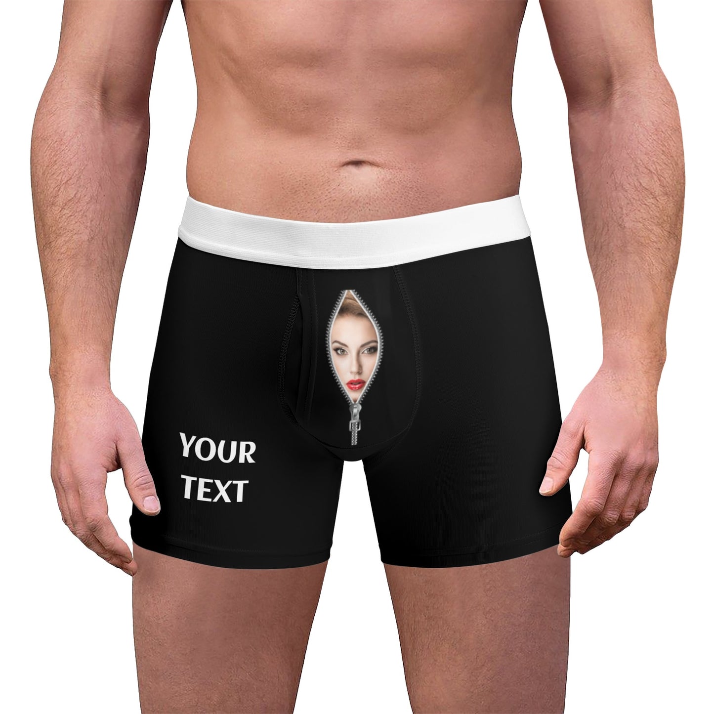 Mens High-Quality Polyester All Over Print Boxer Briefs with Elastic Waistband and Mesh Pouch