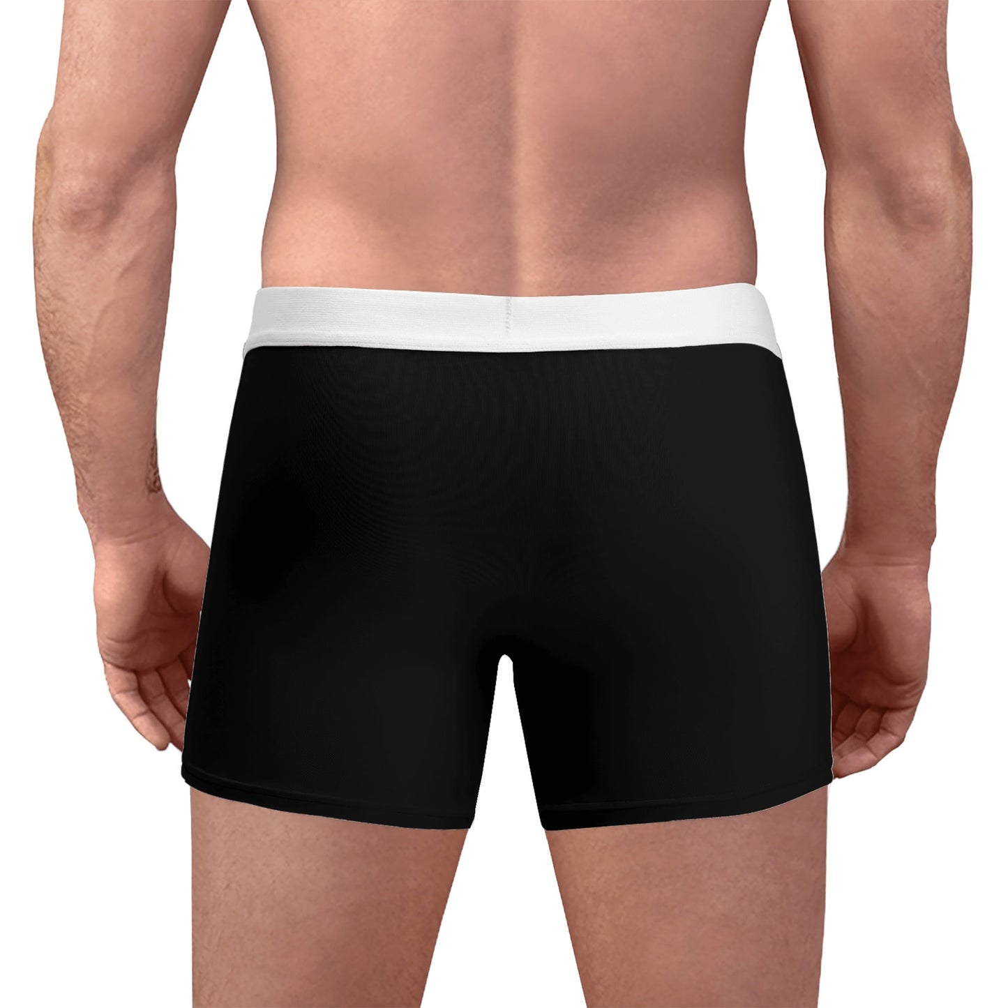 Mens High-Quality Polyester All Over Print Boxer Briefs with Elastic Waistband and Mesh Pouch