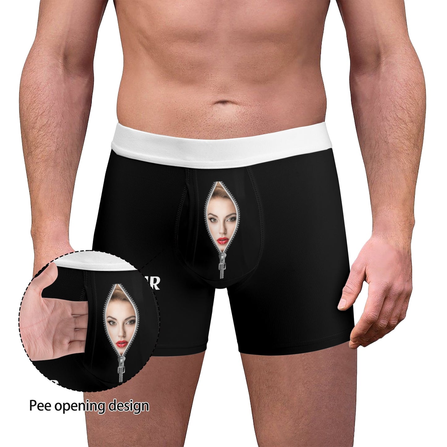 Mens High-Quality Polyester All Over Print Boxer Briefs with Elastic Waistband and Mesh Pouch