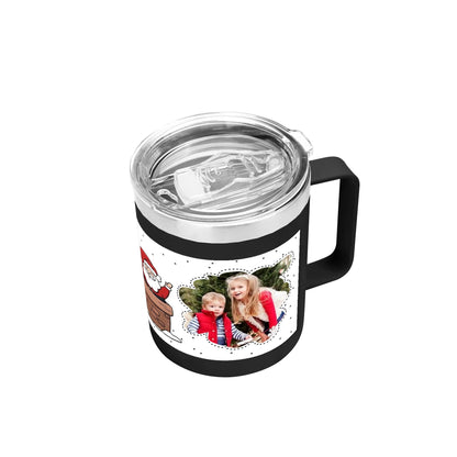 Custom 12oz Stainless Steel Coffee Mug with Lid & Handle - Ideal Gift for Pet Lovers & Special Occasions