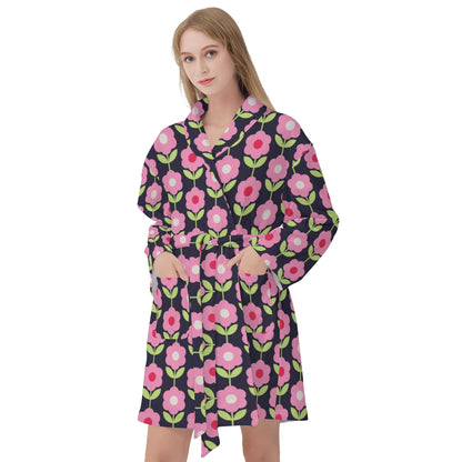 Womens Bathrobe - Ultra Lightweight Polyester Blend, Self-Tie Belt, Front Pockets, Easy Machine Wash - Versatile Fit for Any Occasion