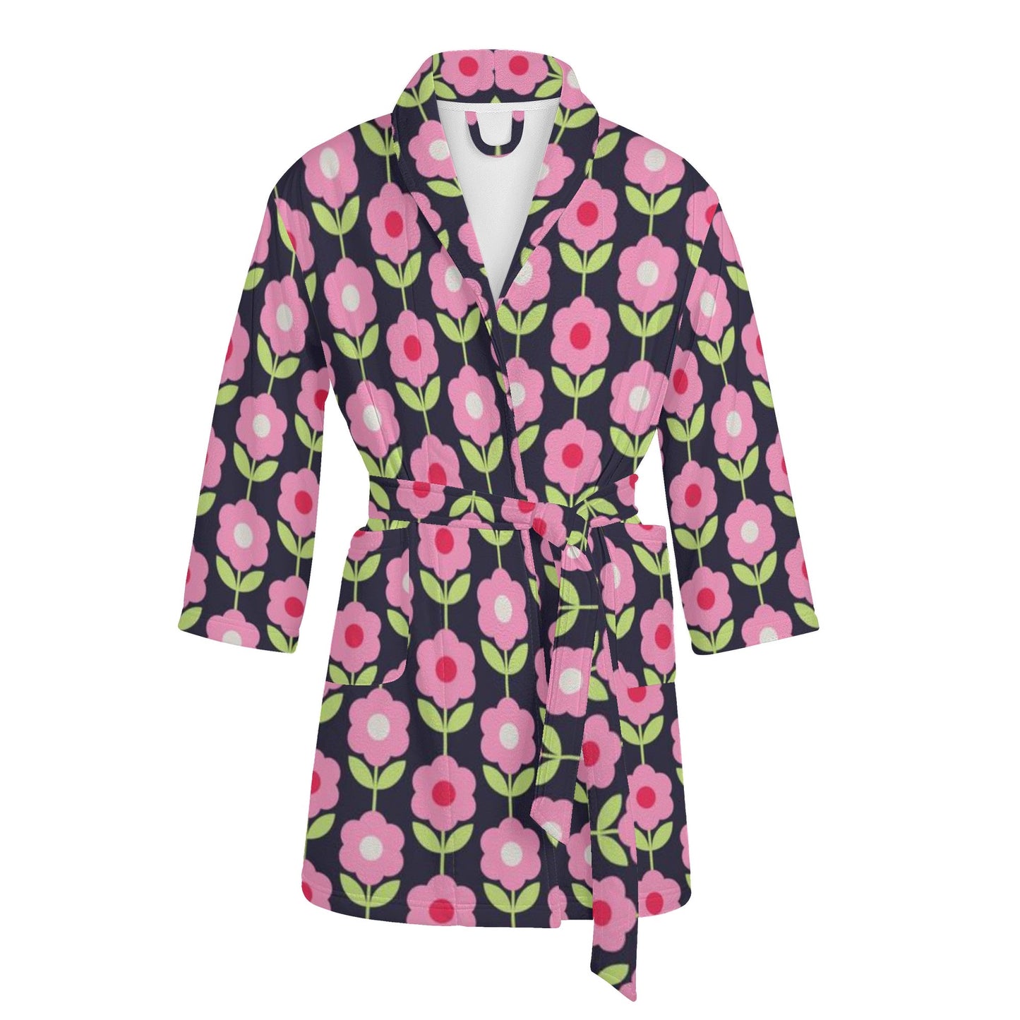 Womens Bathrobe - Ultra Lightweight Polyester Blend, Self-Tie Belt, Front Pockets, Easy Machine Wash - Versatile Fit for Any Occasion