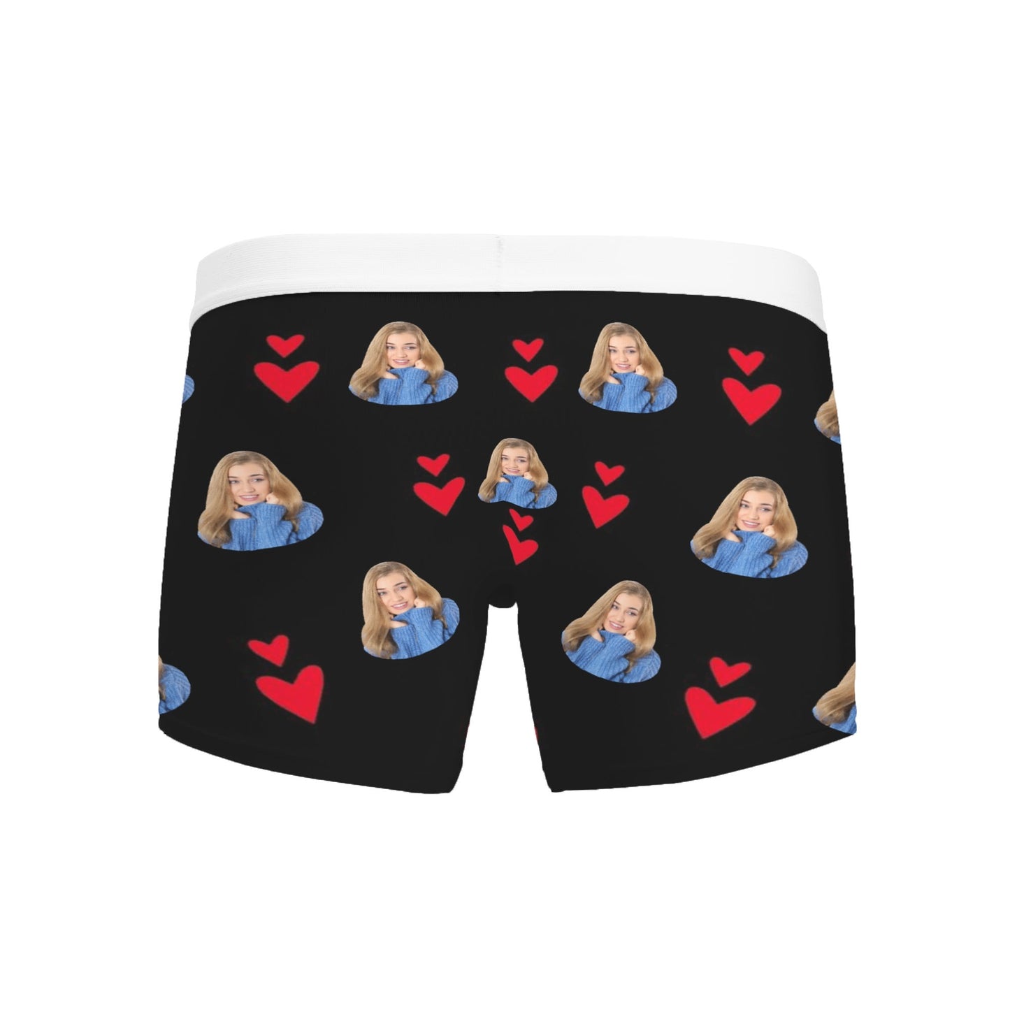 Mens High-Quality Polyester All Over Print Boxer Briefs with Mesh Pouch and Elastic Waistband