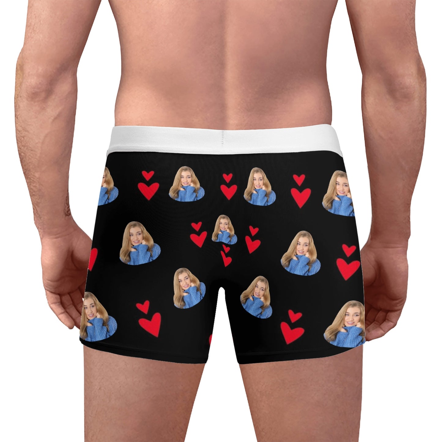 Mens High-Quality Polyester All Over Print Boxer Briefs with Mesh Pouch and Elastic Waistband