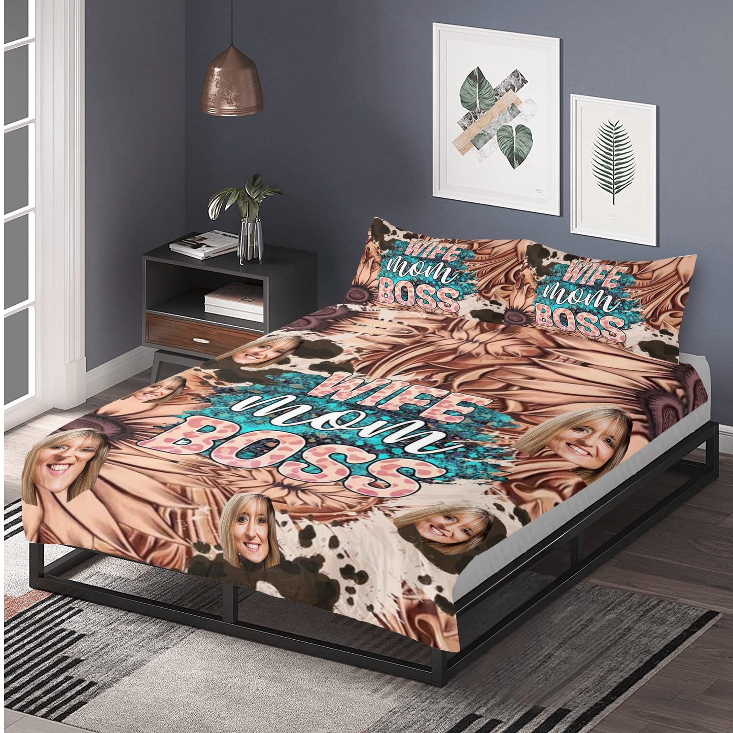 3 Piece Polyester Bedding Set | Full Print Duvet Cover & Pillowcases | Soft & Breathable | Machine Washable | Ideal Gift for Any Occasion