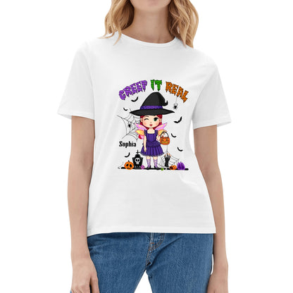 Womens Cotton Short Sleeve T-Shirt with Front & Back Printing - Soft, Breathable, and Durable