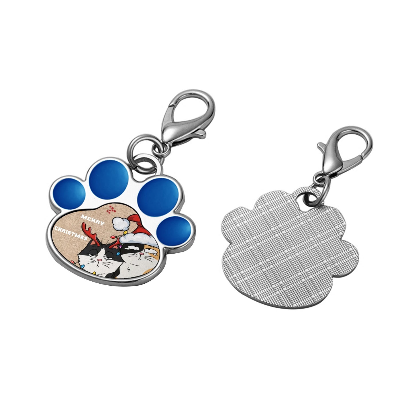 Stainless Steel Paw Shape Pet Collar Pendant for Cats and Dogs - Elegant Charm and Durability