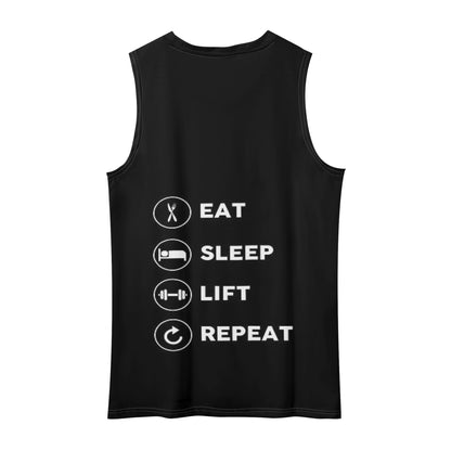 Mens Loose Fit Sleeveless Cotton-Polyester Blend Tank Top - Perfect for Workouts and Casual Wear