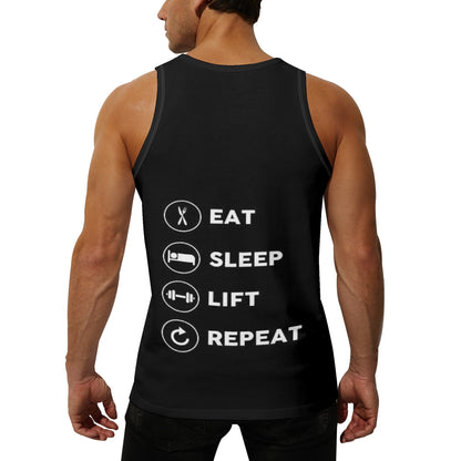 Mens Loose Fit Sleeveless Cotton-Polyester Blend Tank Top - Perfect for Workouts and Casual Wear