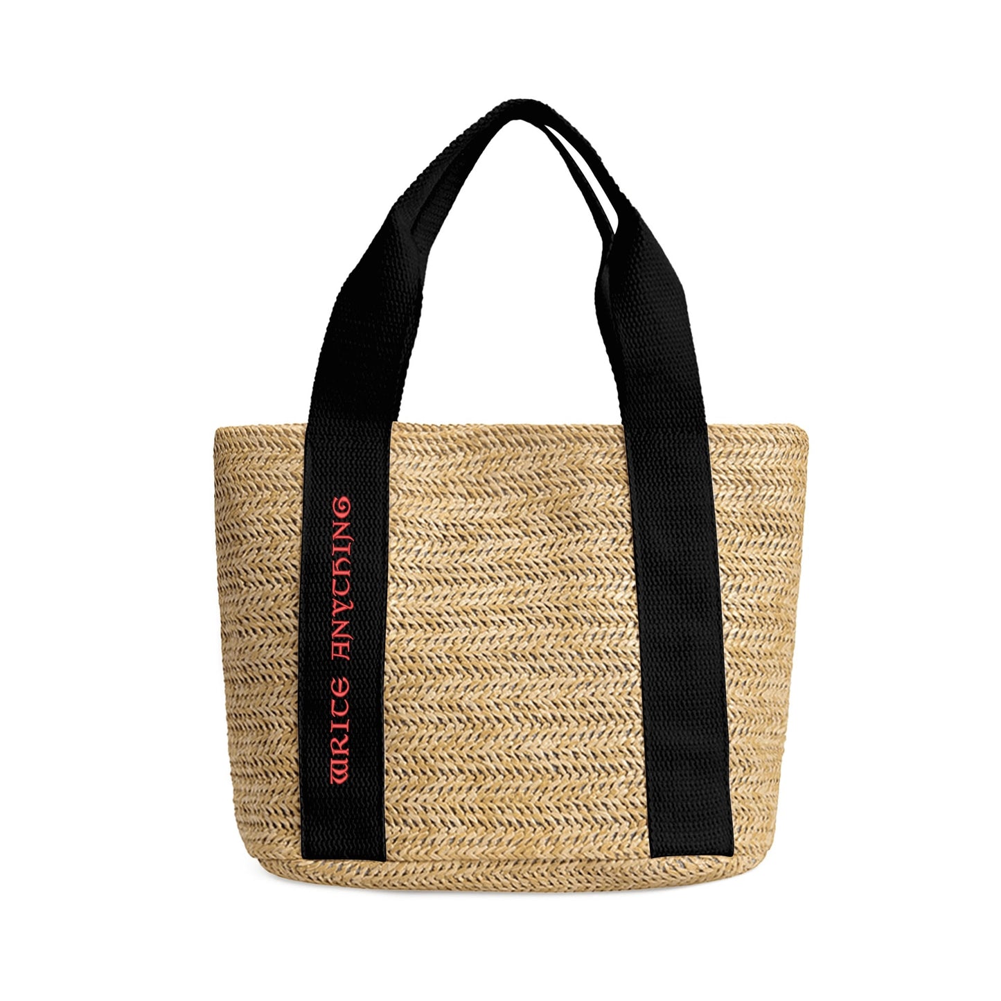 Handwoven Polyester Lined Braided Bag with Embroidered Personalized Logo - Classic & Durable Fashion Accessory