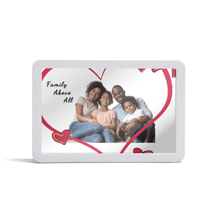 Personalized Rectangle LED Mirror Light - Love Yourself Love Family - USB Powered - Multi-Color LED Lights for Bedrooms, Living Rooms - Perfect for Gifts