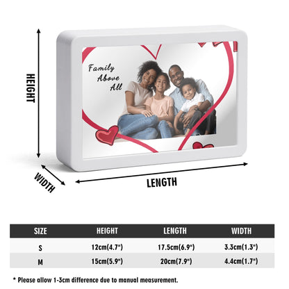 Personalized Rectangle LED Mirror Light - Love Yourself Love Family - USB Powered - Multi-Color LED Lights for Bedrooms, Living Rooms - Perfect for Gifts