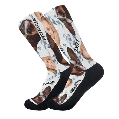 Customizable Polyester Cotton Blend Crew Socks | Reinforced Heel & Toe | Athletic Ribbed Cuff | Ideal Secret Santa Gift