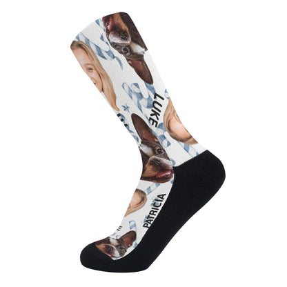 Customizable Polyester Cotton Blend Crew Socks | Reinforced Heel & Toe | Athletic Ribbed Cuff | Ideal Secret Santa Gift