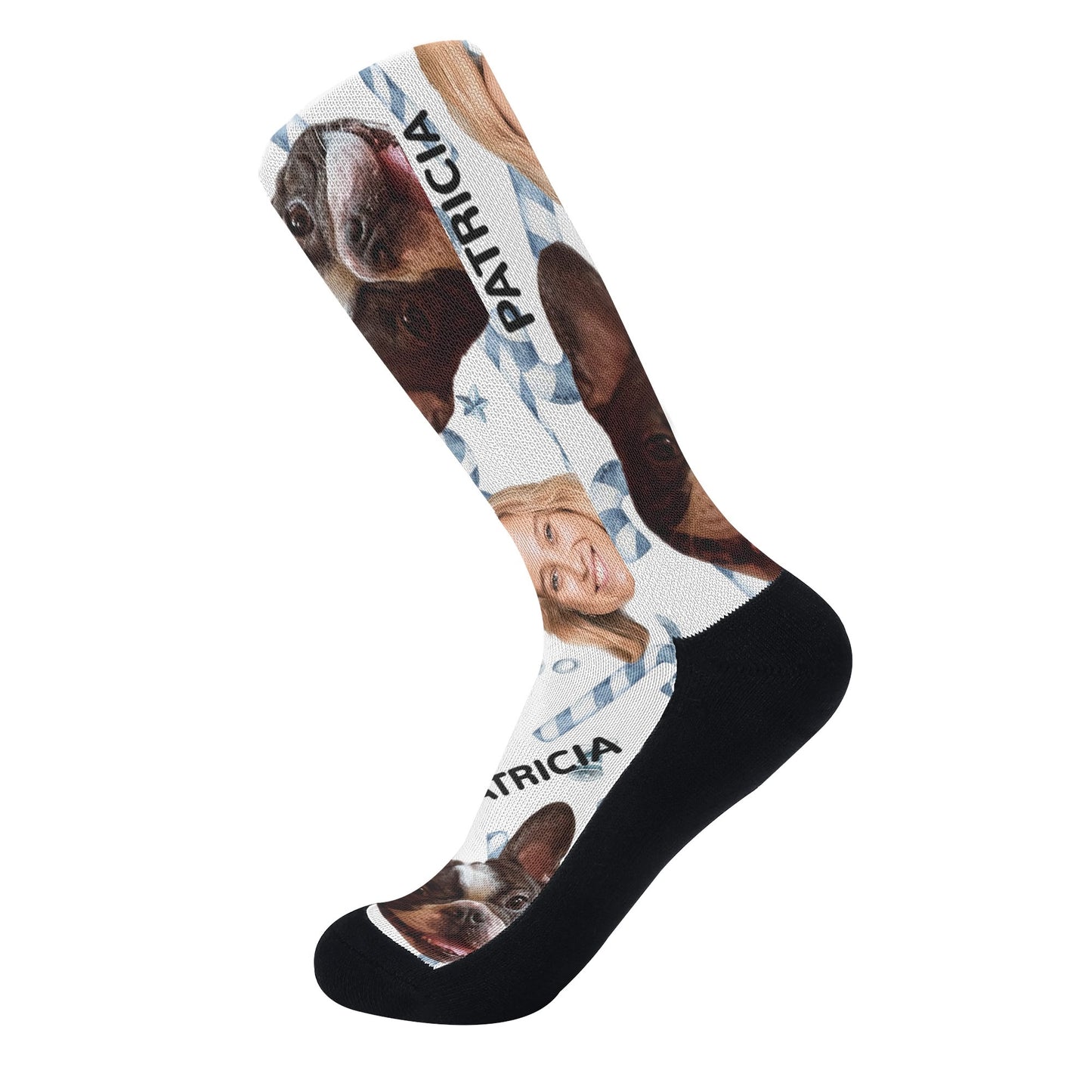 Customizable Polyester Cotton Blend Crew Socks | Reinforced Heel & Toe | Athletic Ribbed Cuff | Ideal Secret Santa Gift