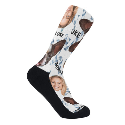 Customizable Polyester Cotton Blend Crew Socks | Reinforced Heel & Toe | Athletic Ribbed Cuff | Ideal Secret Santa Gift