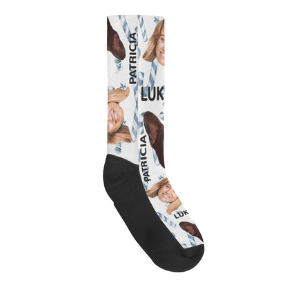 Customizable Polyester Cotton Blend Crew Socks | Reinforced Heel & Toe | Athletic Ribbed Cuff | Ideal Secret Santa Gift