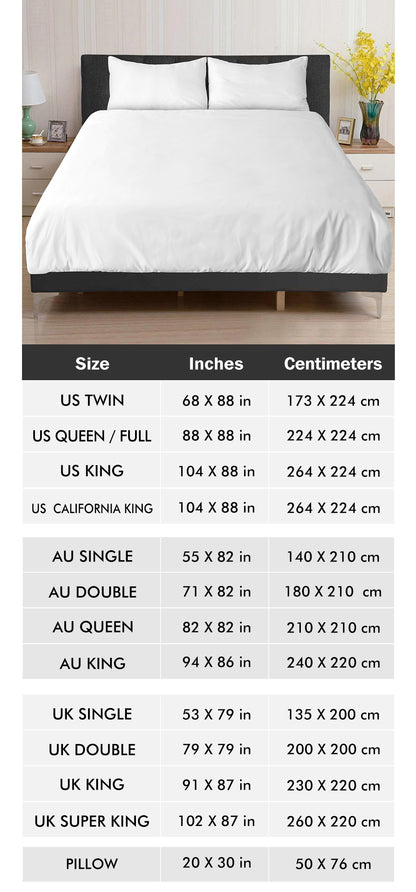 100% Polyester 3PC Bedding Set | Full Printed Duvet Cover & Pillowcases | Machine Washable | Twin, Queen, King Sizes