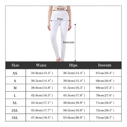 Womens Leggings 85% Polyamide & 15% Spandex Blend - Elastic Waistband Quick Dry Pants for Yoga, Dance, Jogging and Running