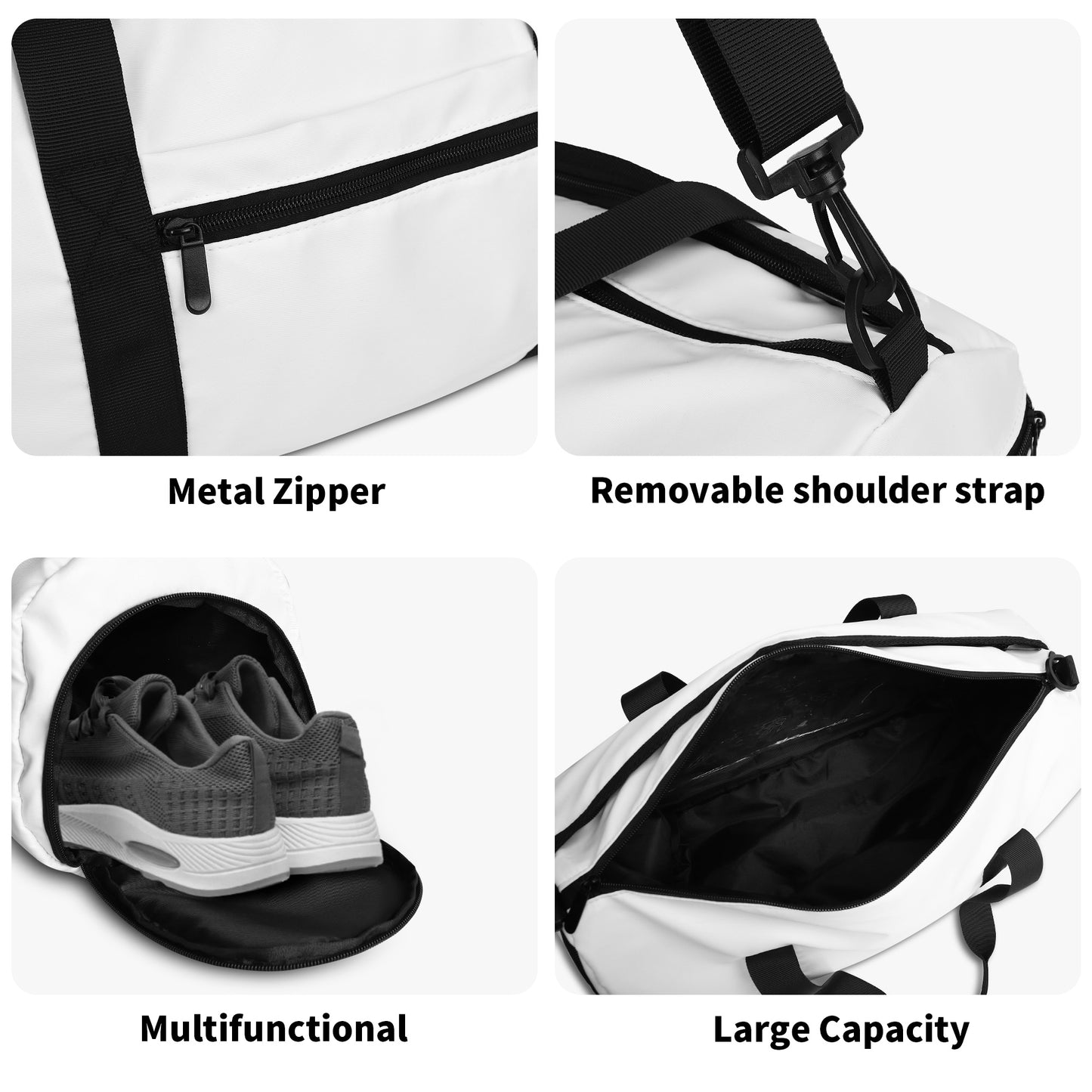 Fashionable Sports Gym Bag Duffle Bag - Sleek PU Leather Tote with Shoe Compartment and Adjustable Strap