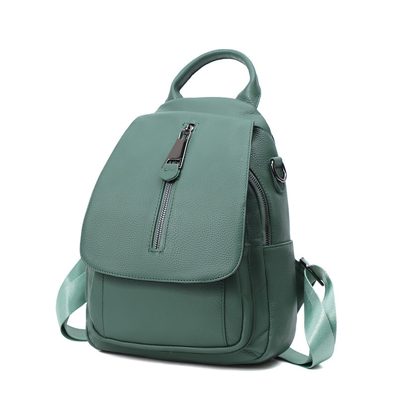 Anti-theft Backpack Ladies - Multi-compartment Leather Backpack