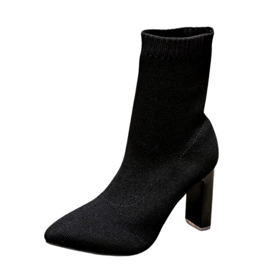 Simple Fashion Stretch Socks Boots - Women's High Heels - Socks Boots