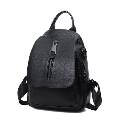 Anti-theft Backpack Ladies - Multi-compartment Leather Backpack