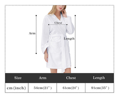 Womens Bathrobe - Ultra Lightweight Polyester Blend, Self-Tie Belt, Front Pockets, Easy Machine Wash - Versatile Fit for Any Occasion