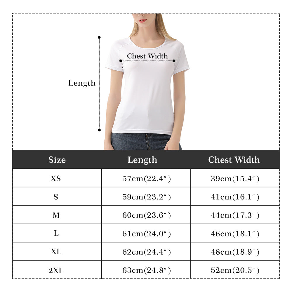 Womens Polyester-Spandex All-Over Print T-Shirt with High-Quality Non-Fading Design - Handmade