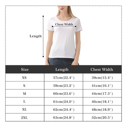 Womens Polyester-Spandex All-Over Print T-Shirt with High-Quality Non-Fading Design - Handmade