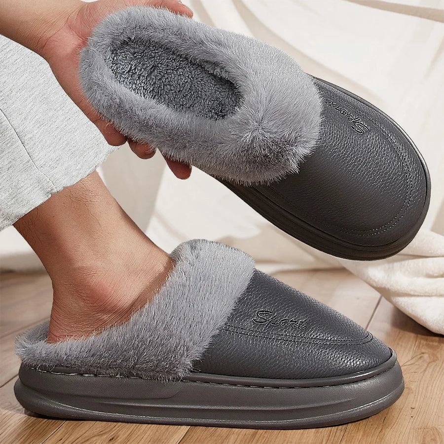 Men's Winter Home Slippers - Soft Warm Indoor Slippers - Comfort