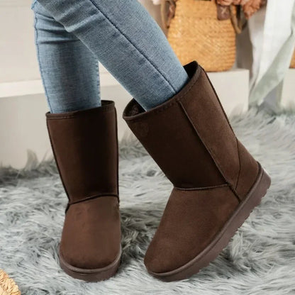 Women Shoes High Quality Winter Slip-on Mid-calf  Women Boots Fashion Solid Casual Snow Boots Large Size Platform Boots