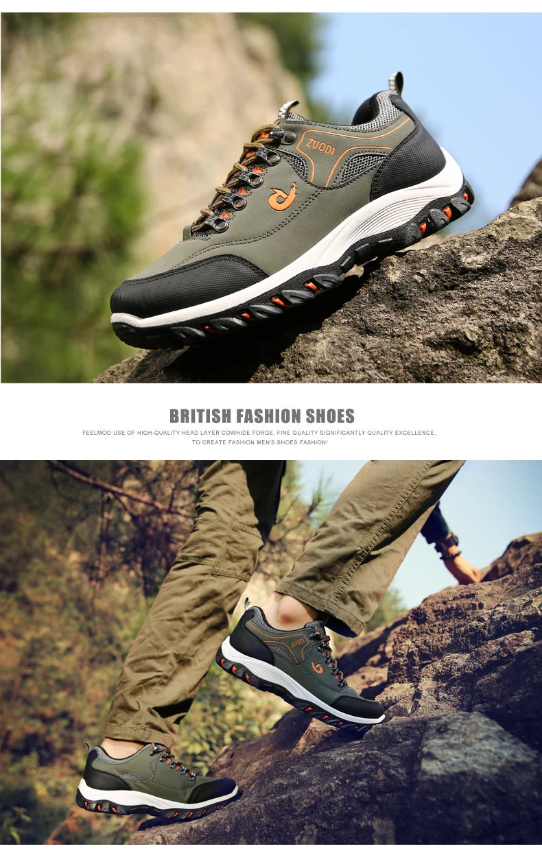 Men Leather Casual Shoes - Lightweight Walking Sports Shoes