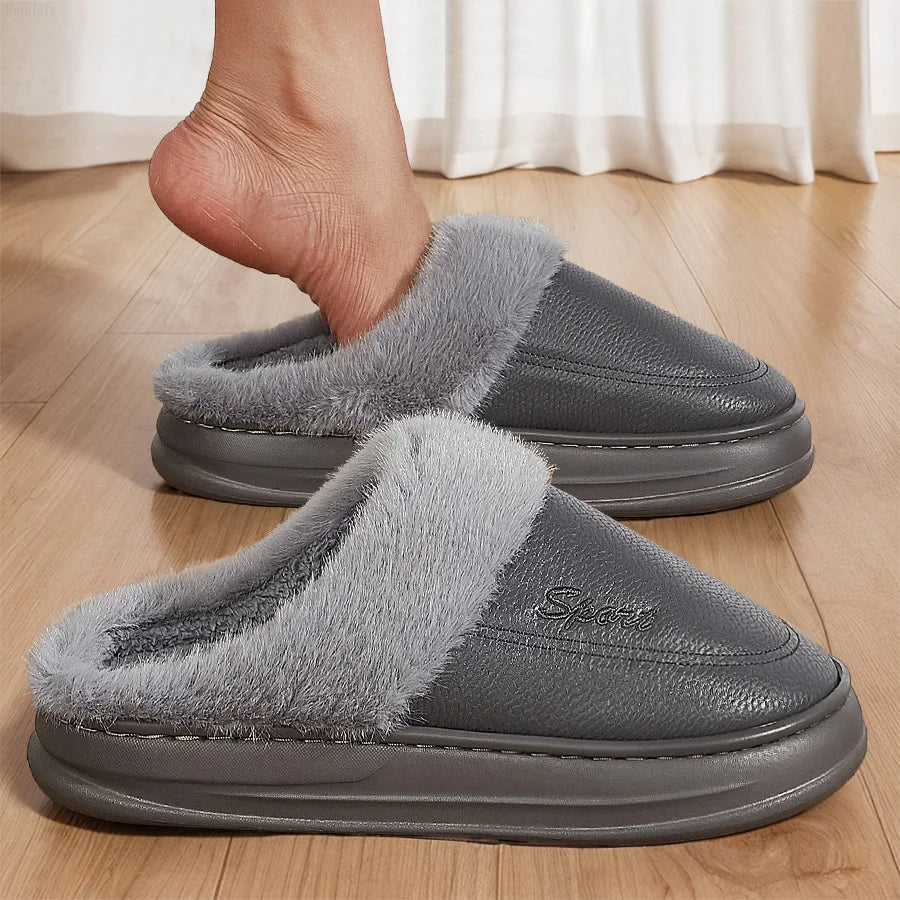 Men's Winter Home Slippers - Soft Warm Indoor Slippers - Comfort