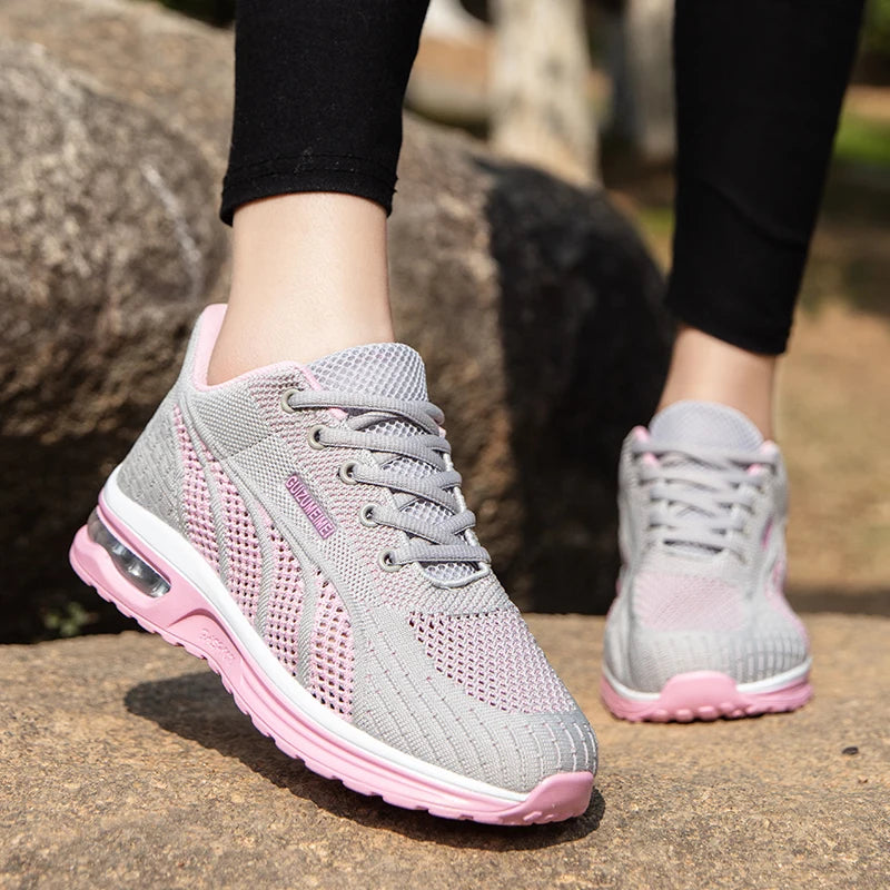 Women Running Shoes Ladies Breathable Sneakers Mesh Tennis Women's Sports Shoes Outdoor Lace Up Training Shoes