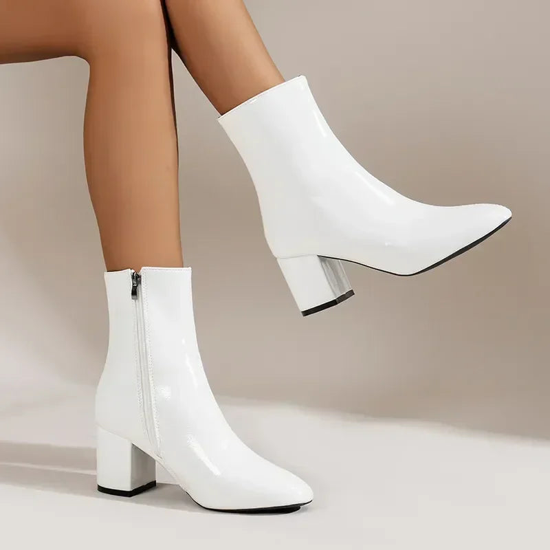 Ankle Boots for Women - Side Zipper - Fashion Pointed Shoes