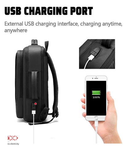 Business Bag - Travel Backpack - Waterproof Classic Backpack - USB Charging