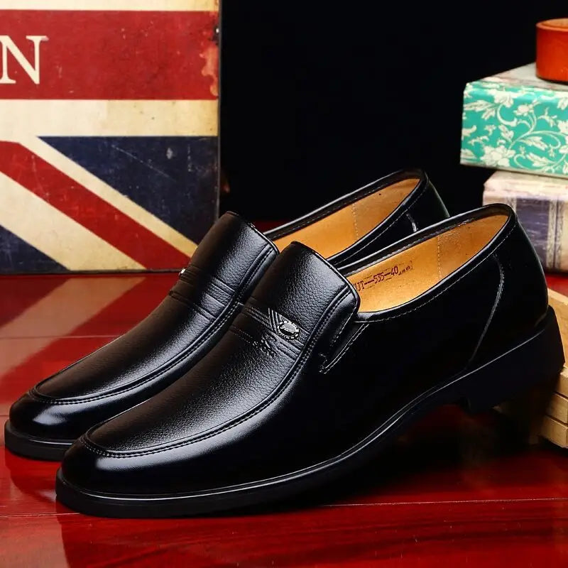 Leather Men Formal Shoes - Men's Loafers - Breathable Slip