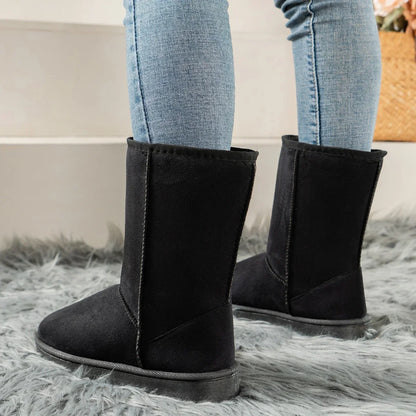 Women Shoes High Quality Winter Slip-on Mid-calf  Women Boots Fashion Solid Casual Snow Boots Large Size Platform Boots