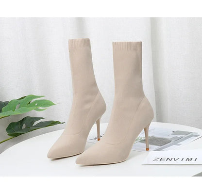 Sexy Sock Boots - Knitting Stretch High Heels for Women - Fashion Shoes