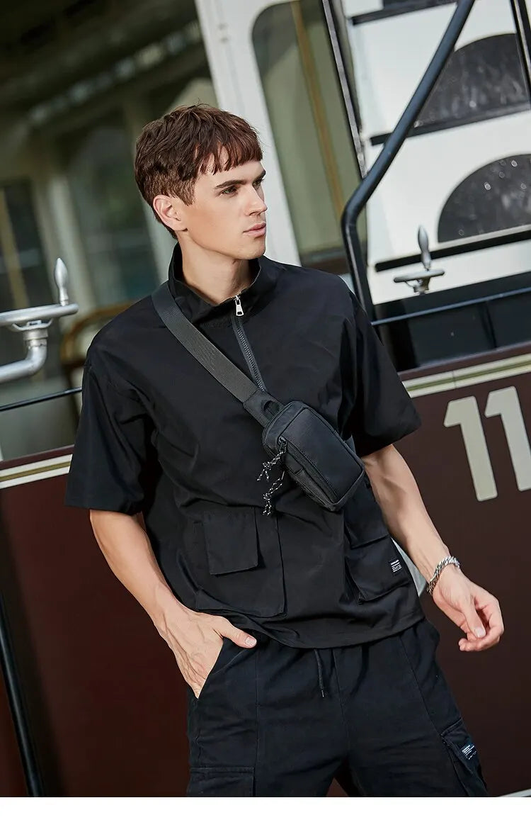 Crossbody Men's Bag - Mini Chest Bag - Diagonal Shoulder Bag