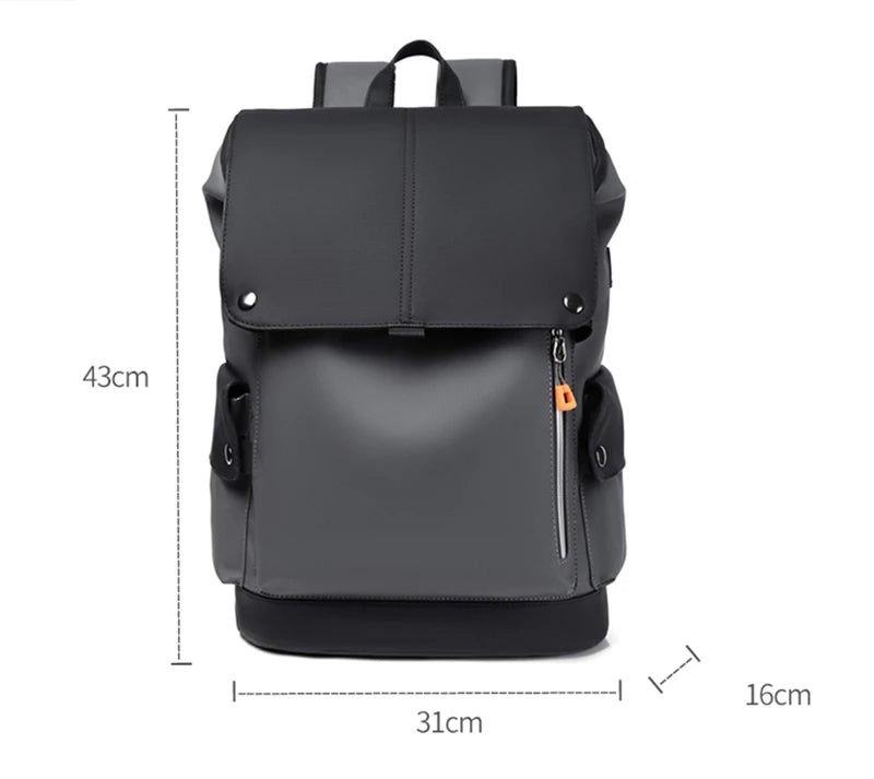 Waterproof Men's Laptop Backpack - Large Computer Backpack for Business Urban - USB Charging