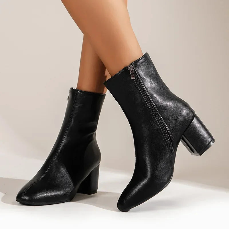 Ankle Boots for Women - Side Zipper - Fashion Pointed Shoes