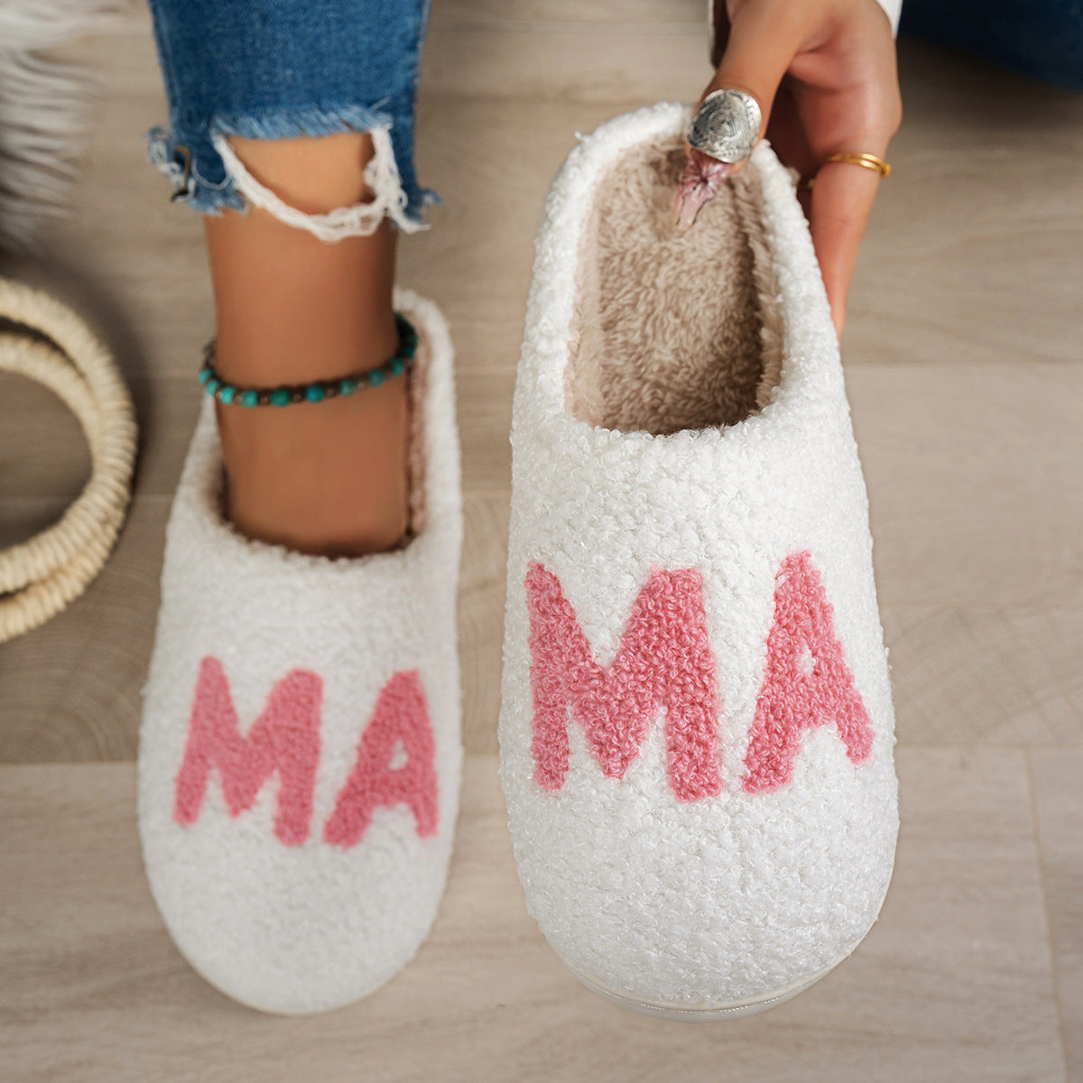 MAMA Christmas Gift - Plush Cotton Slippers