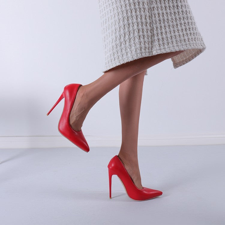 Stiletto Heel High Heels Pointed Toe Low-cut Shoes Women